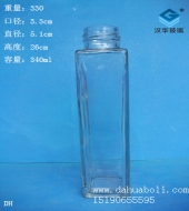 340ml方形饮料玻璃瓶