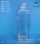 440ml方形果汁玻璃瓶