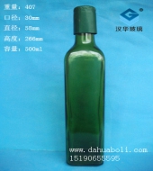 500ml方形墨绿色橄榄油玻璃瓶