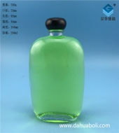 250ml透明玻璃扁酒瓶