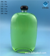500ml长方形扁透明玻璃酒瓶